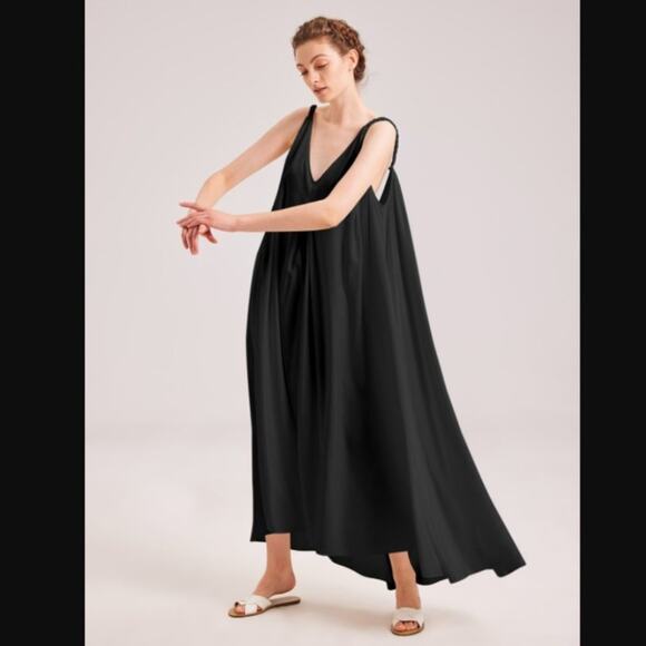 BAZAAR NWT BOHEMIAN BLACK SLEEVELESS CASUAL DRESS - Picture 1 of 7